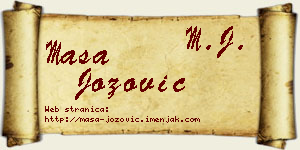 Maša Jozović vizit kartica